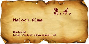 Maloch Alma névjegykártya